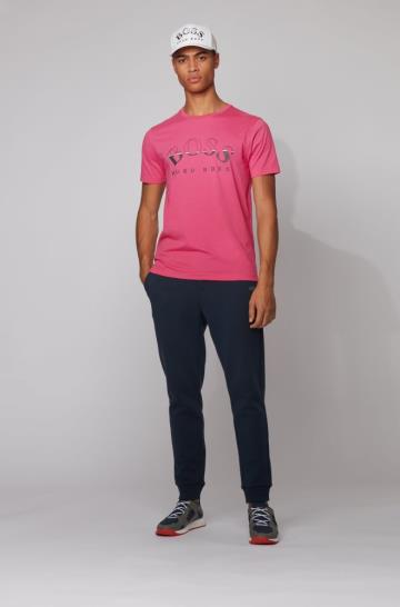 Koszulki BOSS African Cotton Różowe Męskie (Pl36818)